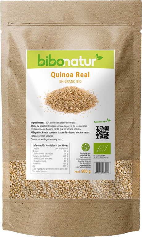 Quinoa Real en Grano Bio · Bibonatur · 500 gramos