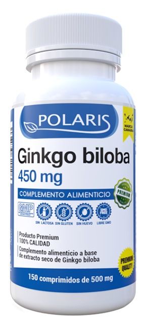 Ginkgo Biloba 450 mg · Polaris · 150 comprimidos