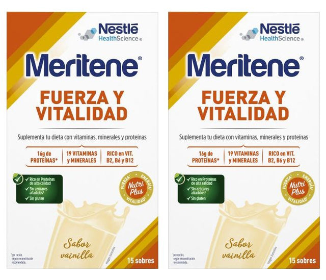 Pack Ahorro Meritene Fuerza y Vitalidad Batido Vainilla · Nestlé · 2x15 sobres