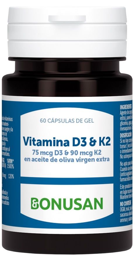 Vitamina D3 & K2 · Bonusan · 60 perlas