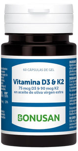 Vitamina D3 & K2 · Bonusan · 60 perlas