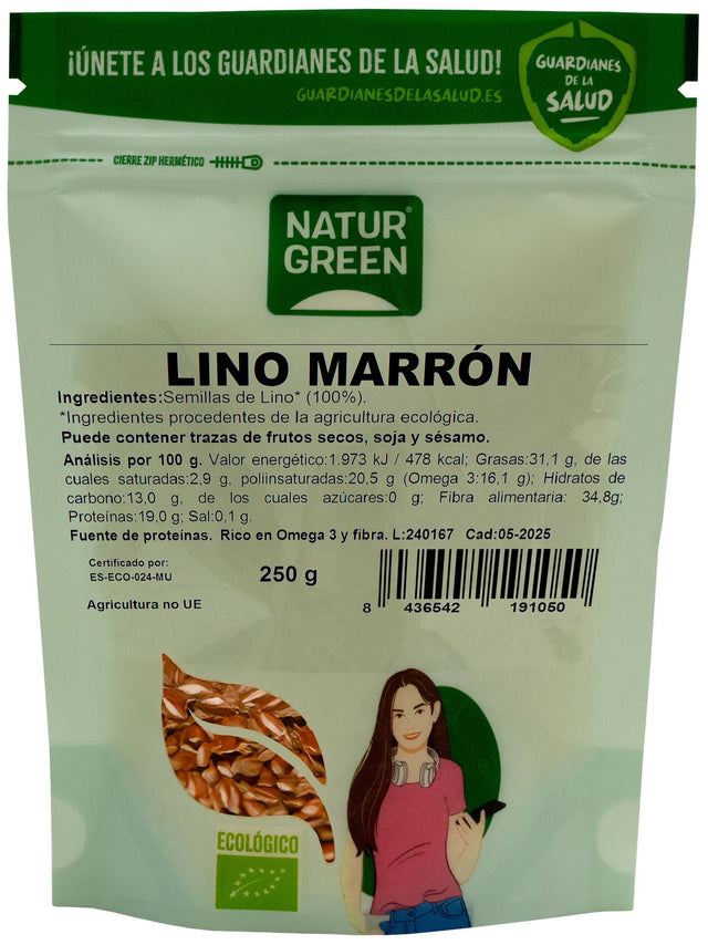 Semillas de Lino Marrón · Naturgreen · 250 gramos