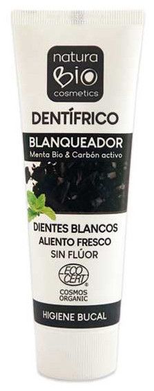 Dentífrico Blanqueador Menta Bio con Carbón Activo · Natura BIO · 75 ml