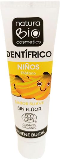 Dentífrico para Niños de Plátano Sin Flúor · Natura BIO · 50 ml