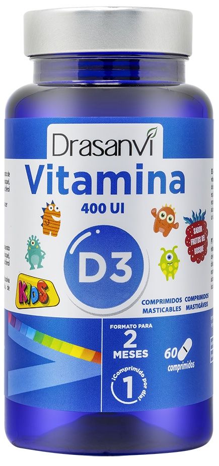 Vitamina D3 Kids 400 UI · Drasanvi · 60 comprimidos masticables