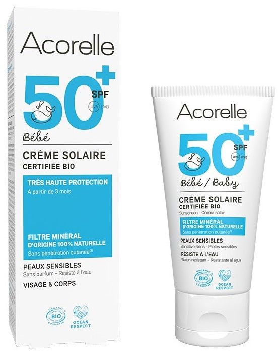 Crema Solar Bebé SPF50+ · Acorelle · 50 ml