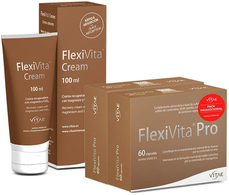 Pack FlexiVita PRO 2x60 cápsulas + FlexiVita Cream de Regalo · Vitae