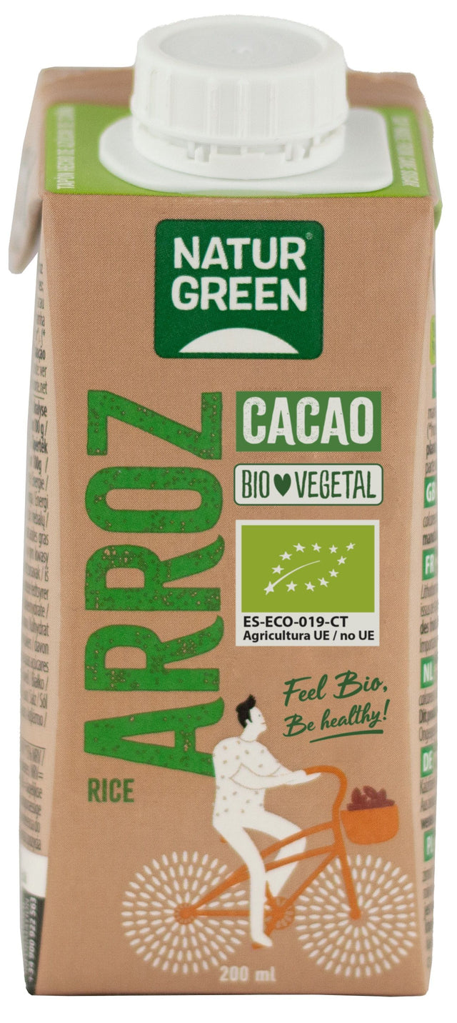 Bebida de Arroz con Cacao Bio · Naturgreen · 200 ml