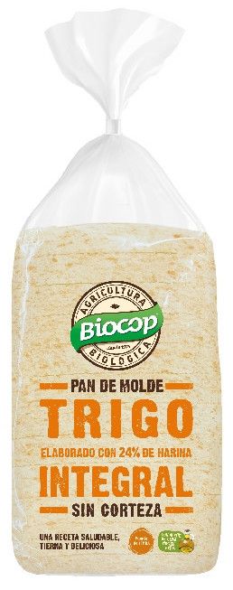 Pan de Molde Sin Corteza de Trigo Integral · Biocop · 300 gramos