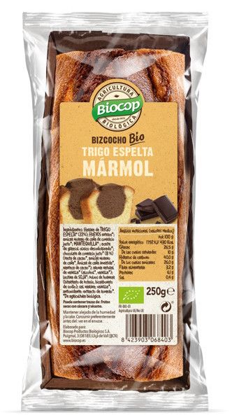 Bizcocho Mármol de Trigo Espelta · Biocop · 250 gramos