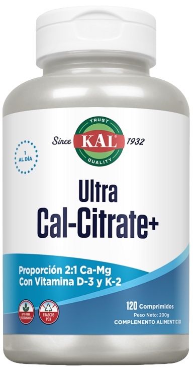 Ultra Cal Citrate + K2 · KAL · 120 comprimidos