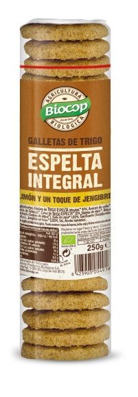 Galleta de Trigo Espelta Integral con Limón y un Toque de Jengibre · Biocop · 250 gramos