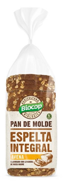 Pan de Molde de Trigo Espelta Integral con Copos de Avena · Biocop · 400 gramos