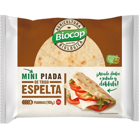 Mini Piada de Trigo Espelta · Biocop · 100 gramos [Caducidad 12/2024]