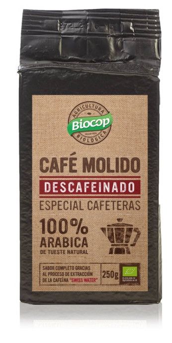 Café Molido 100% Arábica Descafeinado · Biocop · 250 gramos