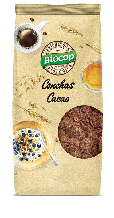 Conchas Crujientes de Cereales con Chocolate · Biocop · 250 gramos