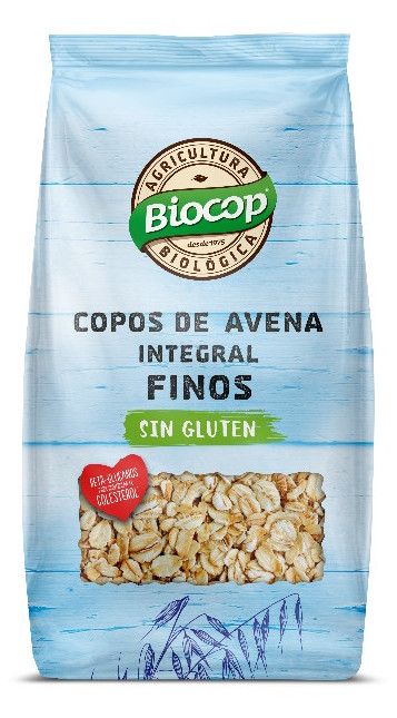 Copos Finos de Avena Integral Sin Gluten · Biocop · 500 gramos