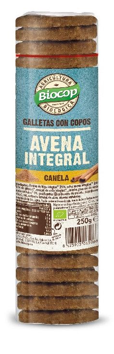 Galletas con Copos de Avena y Canela · Biocop · 250 gramos