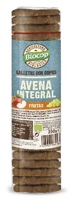 Galleta con Copos de Avena Integral y Frutas · Biocop · 250 gramos