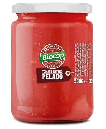 Tomate Entero Pelado · Biocop · 530 gramos