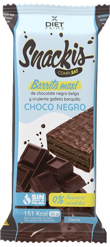 Barrita Snackis Compleat de Choco Negro - Diet Prime · Herbora · 35 gramos