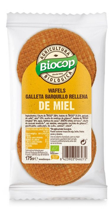 Wafels de Miel · Biocop · 175 gramos