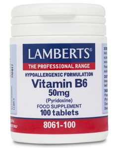 Vitamina B6 50 mg · Lamberts · 100 comprimidos