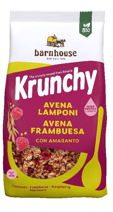 Muesli Krunchy Avena y Frambuesa con Amaranto Bio · Barnhouse · 375 gramos