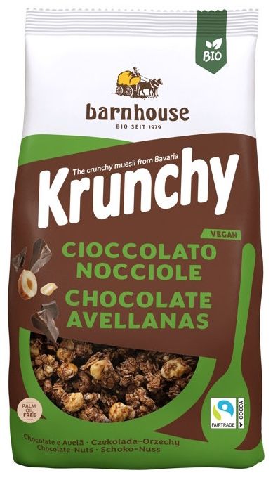 Muesli Krunchy Chocolate Negro con Avellanas Bio · Barnhouse · 375 gramos