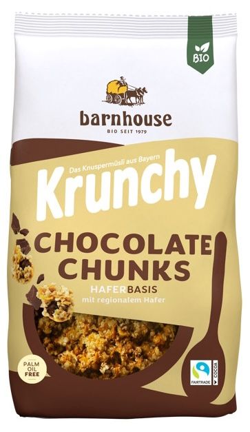 Muesli Krunchy Chocolate Chunks Bio · Barnhouse · 500 gramos