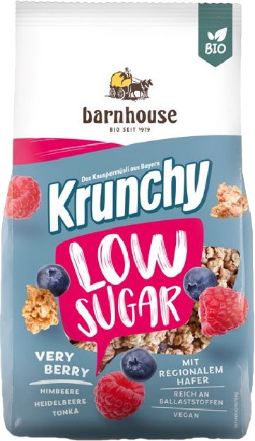 Muesli Krunchy de Frutos Rojos Bajo en Azúcar Very Berry Bio · Barnhouse · 375 gramos