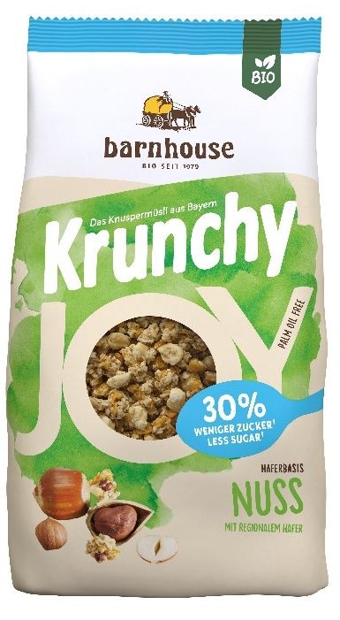 Muesli Krunchy Joy Avellanas Bio · Barnhouse · 375 gramos