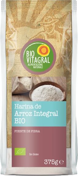 Harina de Arroz Integral Bio Sin Gluten · Bio Vitagral · 375 gramos