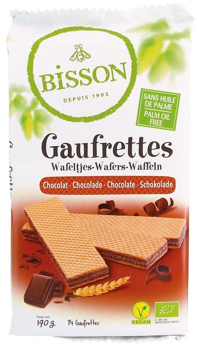 Barquillos Gaufrettes de Chocolate · Bisson · 190 gramos