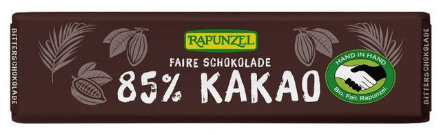 Chocolatina 85% Cacao · Rapunzel · 20 gramos