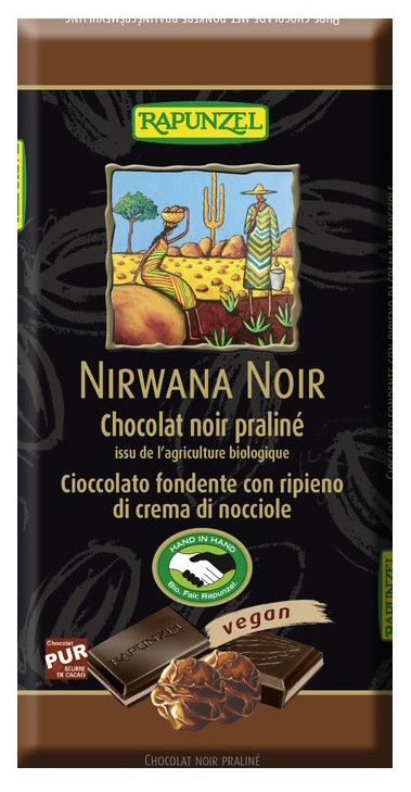 Tableta Vegana de Chocolate Negro Nirwana · Rapunzel · 100 gramos