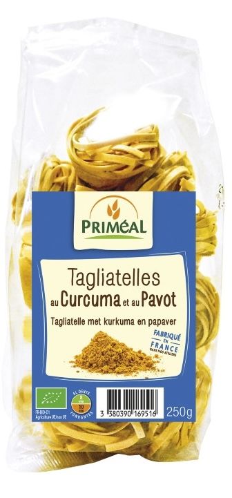 Tagliatelle Nido de Cúrcuma y Amapola · Priméal · 250 gramos