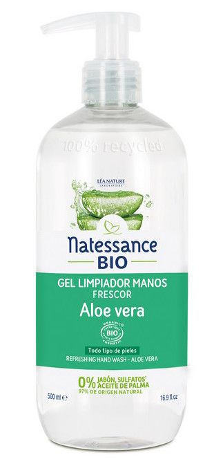 Gel Limpiador de Manos de Aloe Vera · Natessance · 500 ml