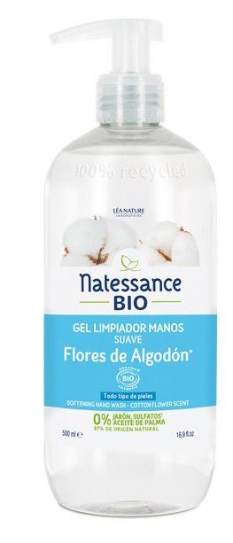 Gel Limpiador de Manos Flor de Algodón · Natessance · 500 ml