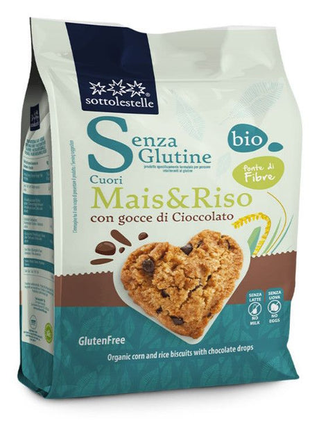 Galletas de Maíz y Arroz con Chips de Chocolate · Sottolestelle · 250 gramos