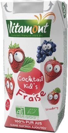 Zumo Cocktail Kids de Fresa · Vitamont · 6x200 ml