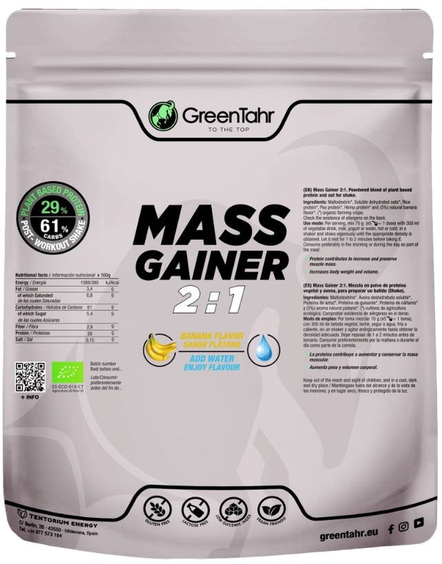 Mass Gainer 2:1 Eco Sabor Banana · Green Tahr · 1,2 kg