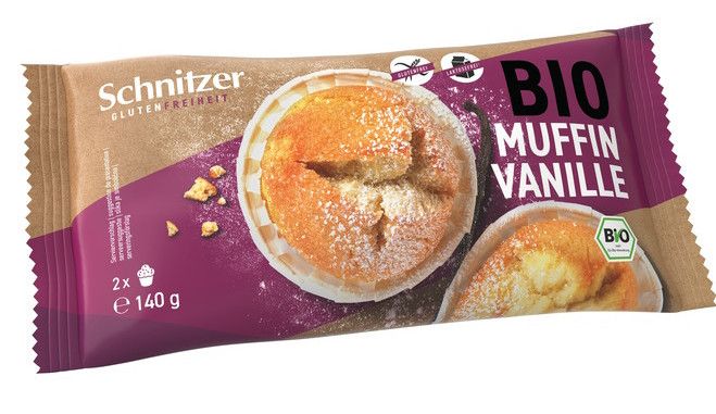 Muffins de Vainilla Sin Gluten Bio · Schnitzer · 140 gramos