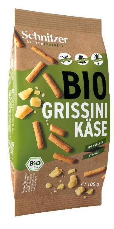 Palitos Grissini de Queso Sin Gluten Bio · Schnitzer · 100 gramos