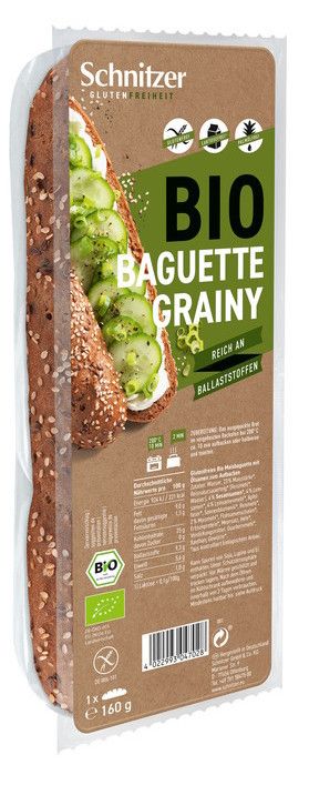 Pan Baguette de Semillas Grainy Sin Gluten · Schnitzer · 160 gramos