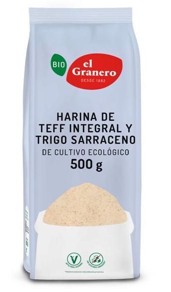 Harina de Teff Integral y Trigo Sarraceno Bio · El Granero Integral · 500 gramos