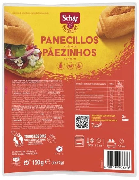 Panecillos Sin Gluten · Schär · 150 gramos