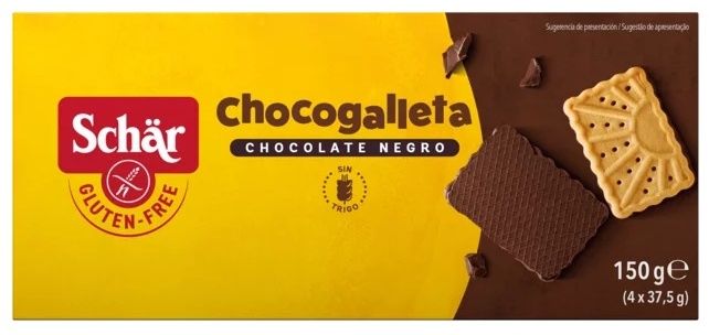 Chocogalleta de Chocolate Negro Sin Gluten · Schär · 150 gramos