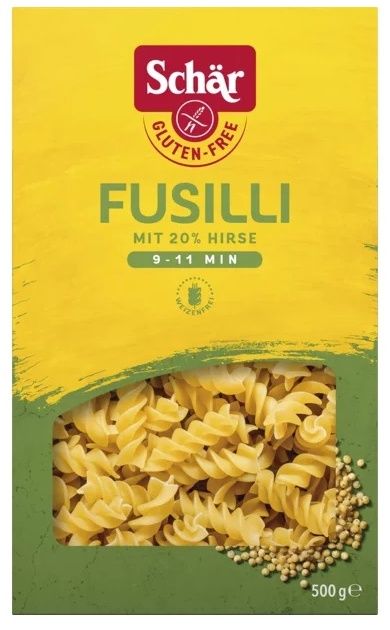 Pasta Fusilli Sin Gluten · Schär · 500 gramos