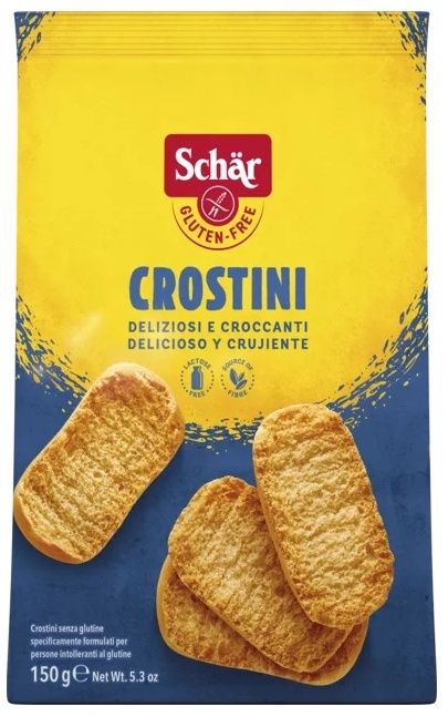 Crostini Sin Gluten · Schär · 150 gramos